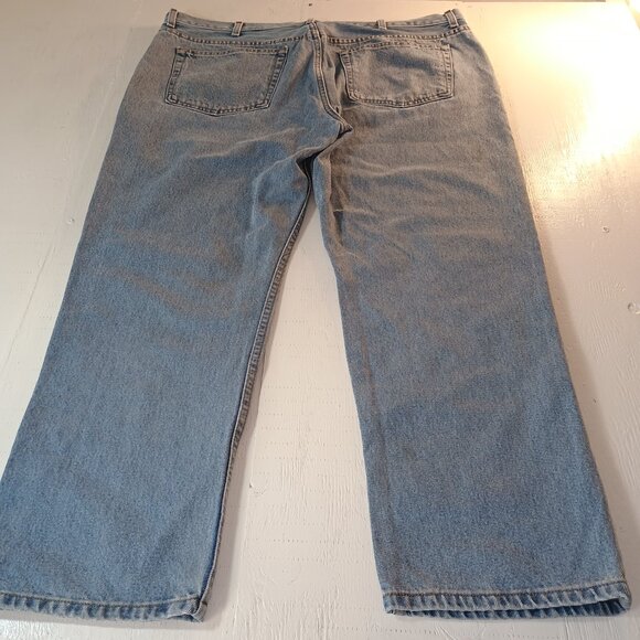 Men's 42x30 Denim Blue Jeans 5-Pocket 100% Heavy Cotton Cozy Durable Relaxed Fit - Picture 3 of 7
